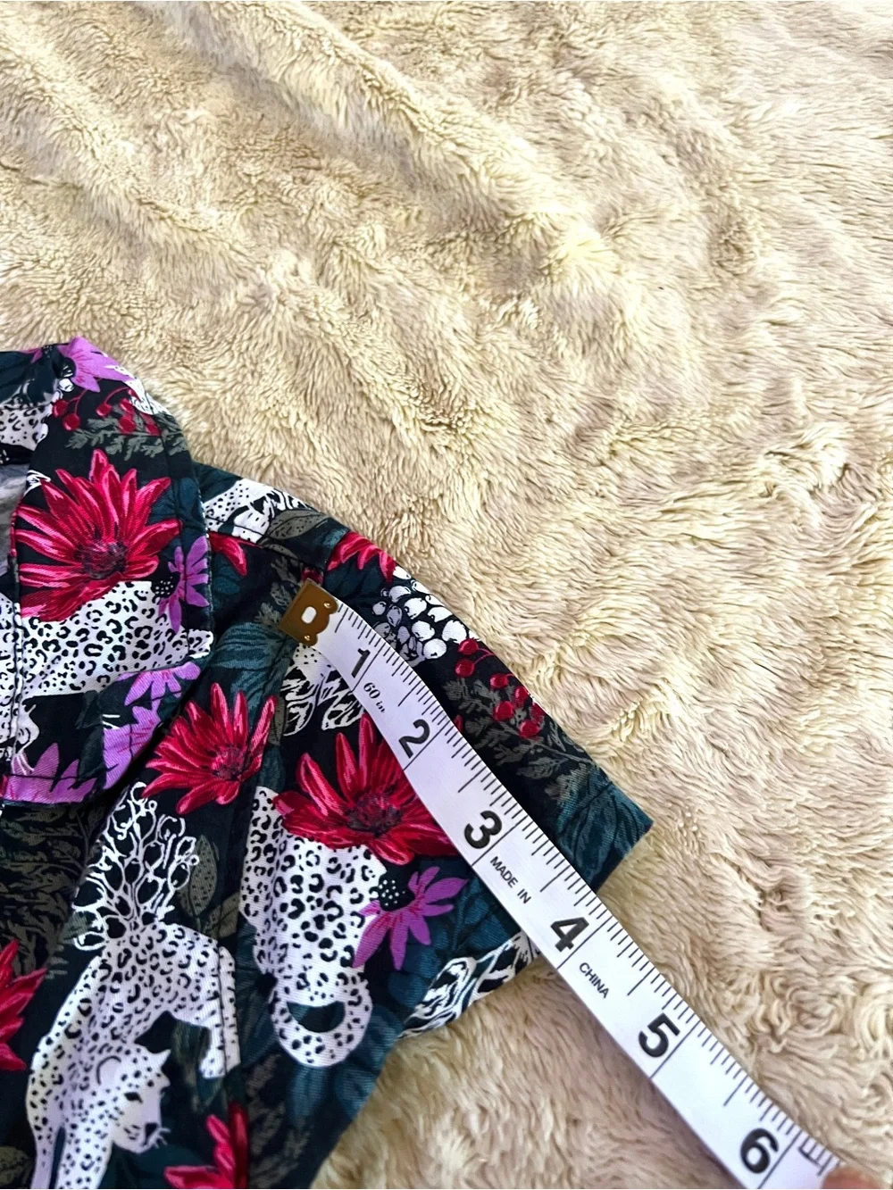 VINCE CAMUTO Girl's Leopard Jungle Botanical Print Dress Size 7